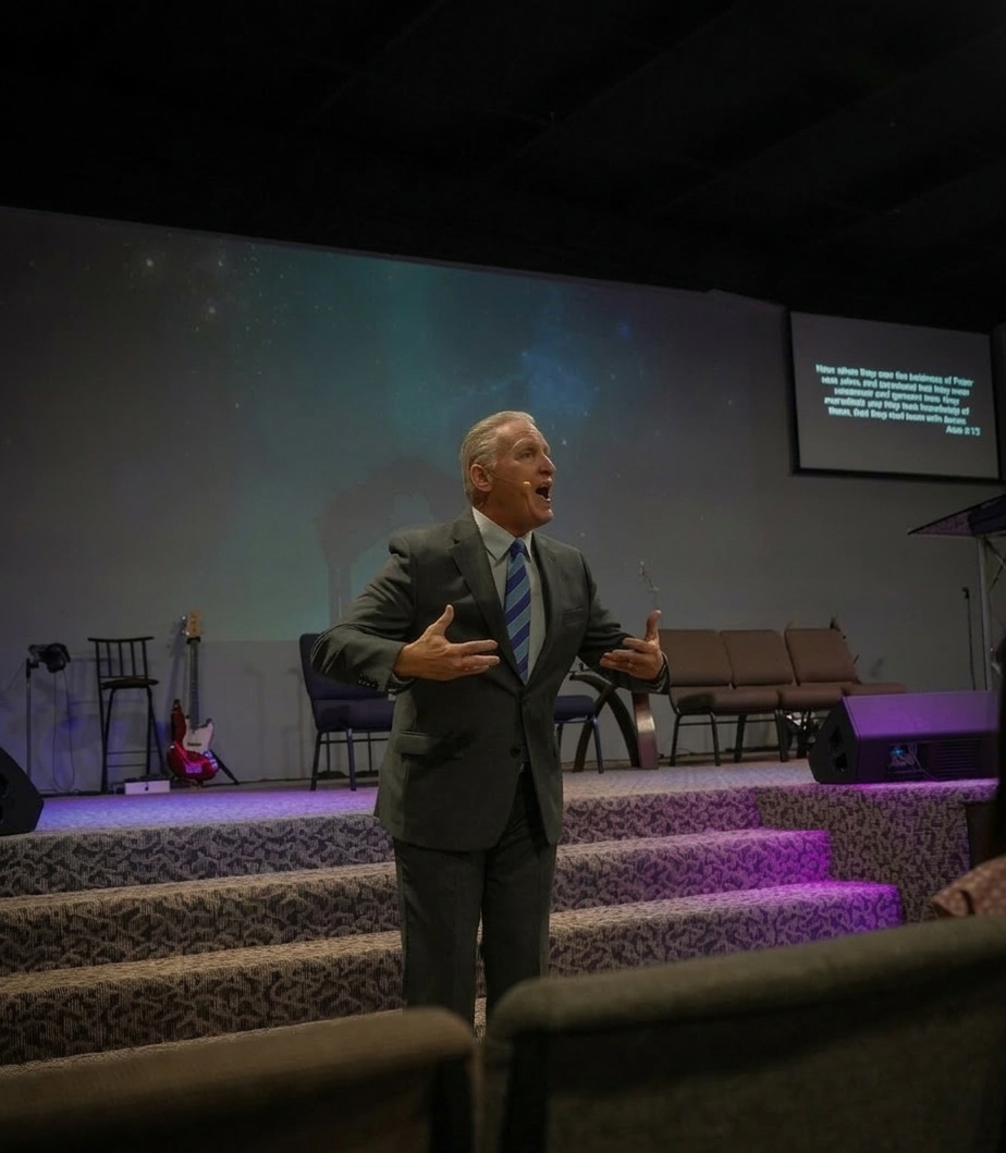 Pastor J.C. Milligan preaching